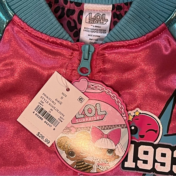 LOL SURPRISE DOLLS bomber jacket shiny pink and blue small - Picture 5 of 8